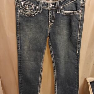True relgion Women's Blue Jeans Capri size 32 inseam 22